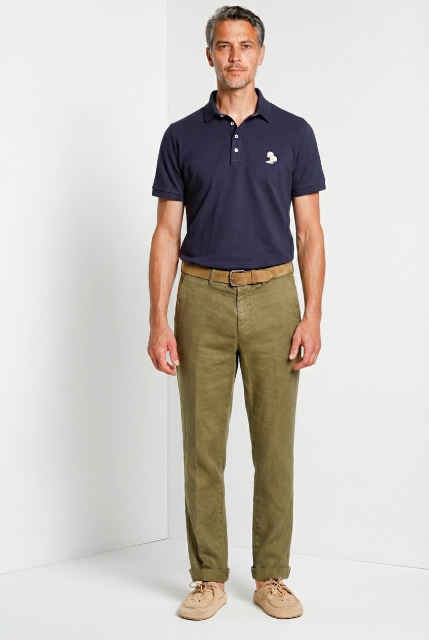 Leopardi men's polo shirt in piqué ①