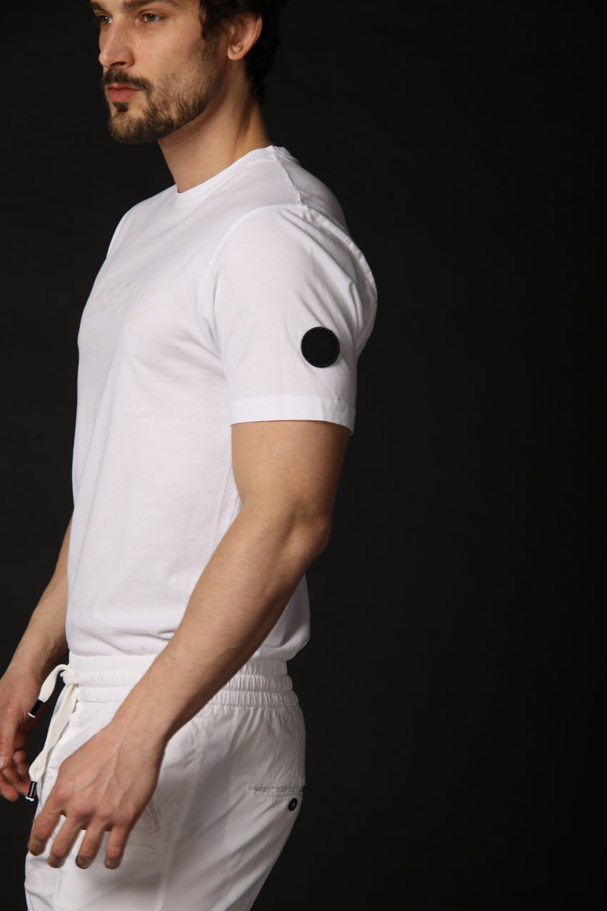 Image 3 of men's T-shirt model Tom MM in white, regular fit by Mason's