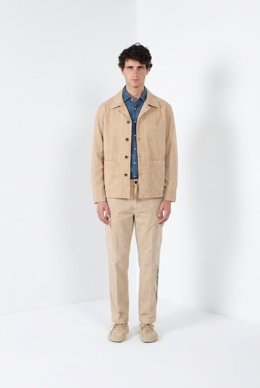 Detroit M74 men's overshirt in slub panama