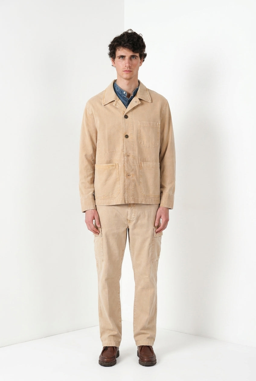 Detroit M74 men's overshirt in slub panama