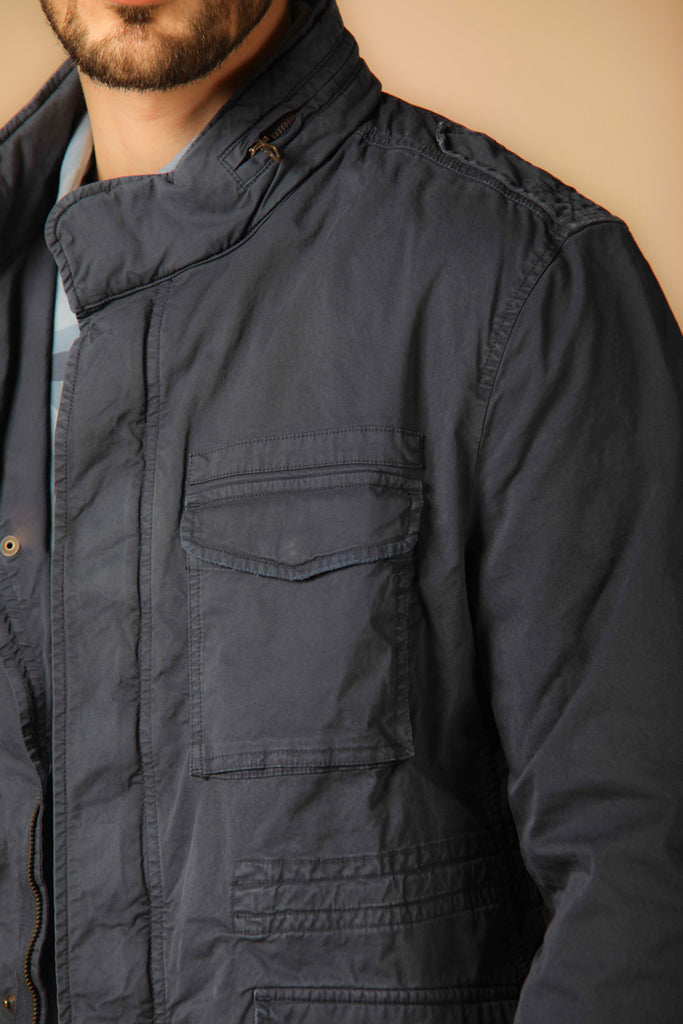 Image 4 of Mason's men's M74 model field jacket in navy blue, regular fit