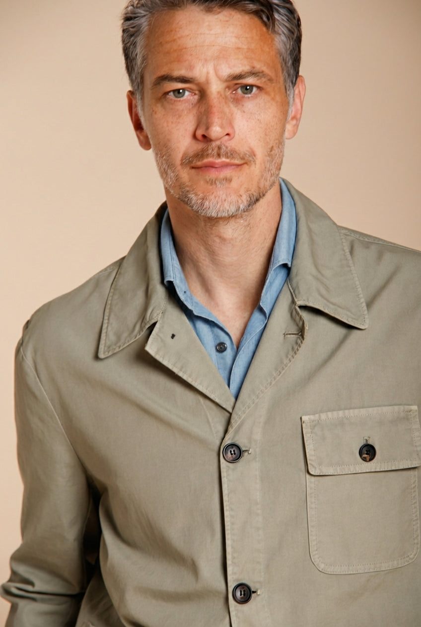 Work chaqueta sobrecamisa hombre en lona oxford ①