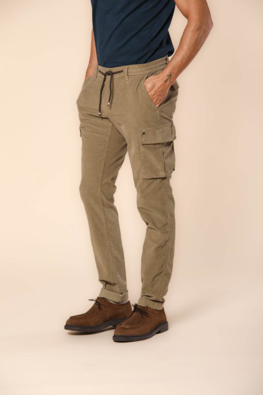 Chile Jogger pantalón cargo hombre en pana 1500 rayas ajuste extra slim