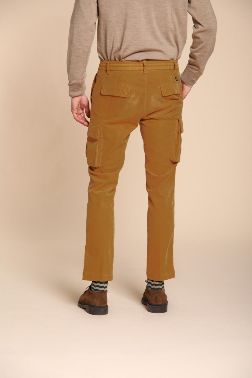 Chile Jogger pantalone cargo uomo in velluto 1500 righe extra slim fit