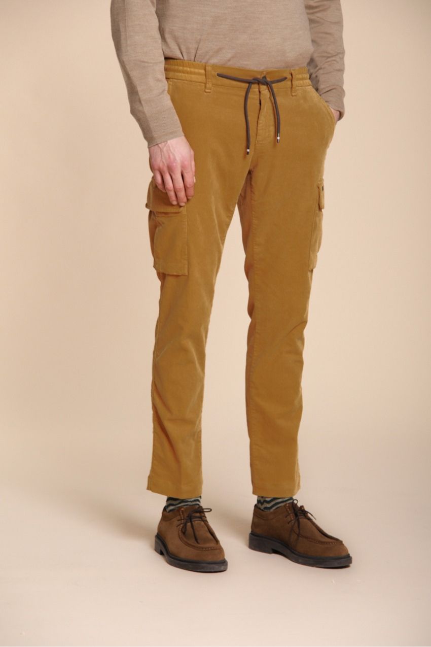 Chile Jogger pantalone cargo uomo in velluto 1500 righe extra slim fit