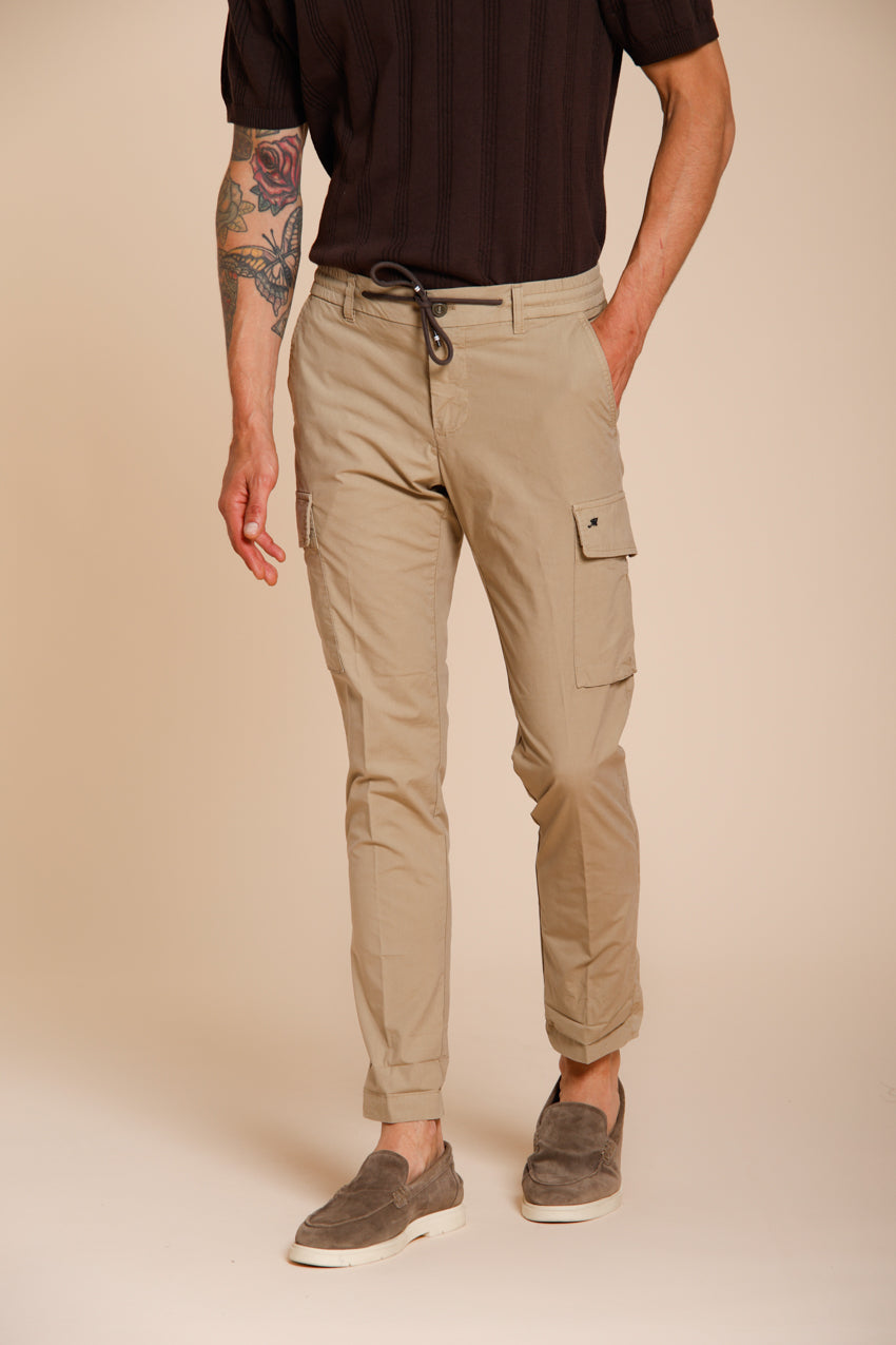 Chile Jogger pantalone cargo uomo in tela paracadute lyocell e cotone extra slim fit