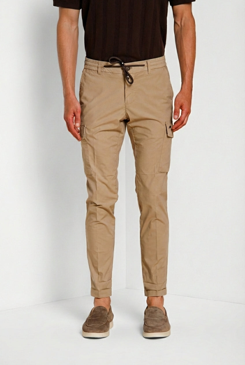 Chile Jogger pantalón cargo hombre en tela de paracaídas de lyocell y algodón extra slim fit