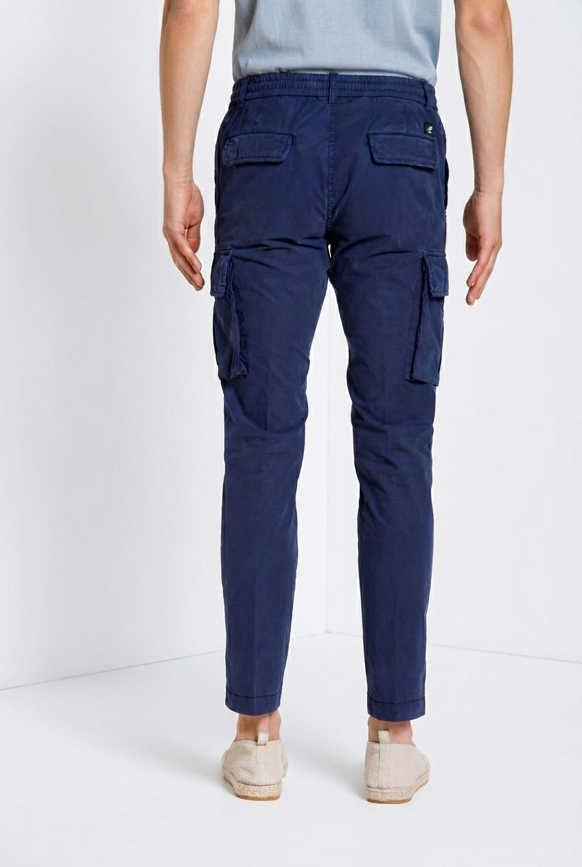 Chile Jogger pantalone cargo uomo in tela paracadute lyocell e cotone extra slim fit