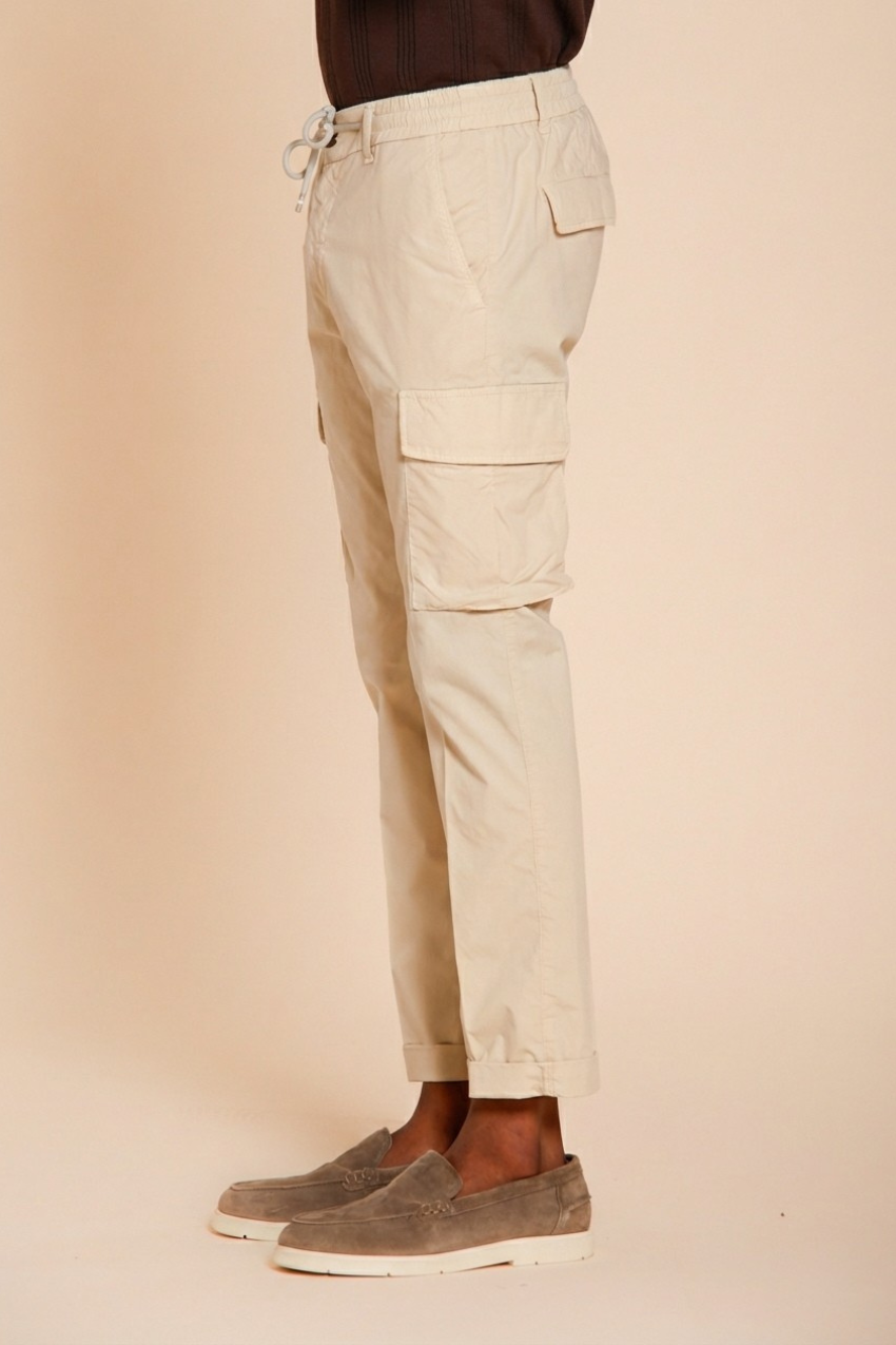 Chile Jogger men's cargo pants in lyocell and cotton parachute canvas extra slim fit