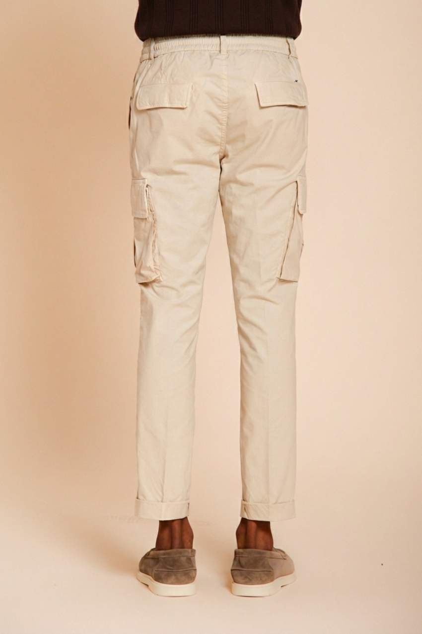 Chile Jogger men's cargo pants in lyocell and cotton parachute canvas extra slim fit