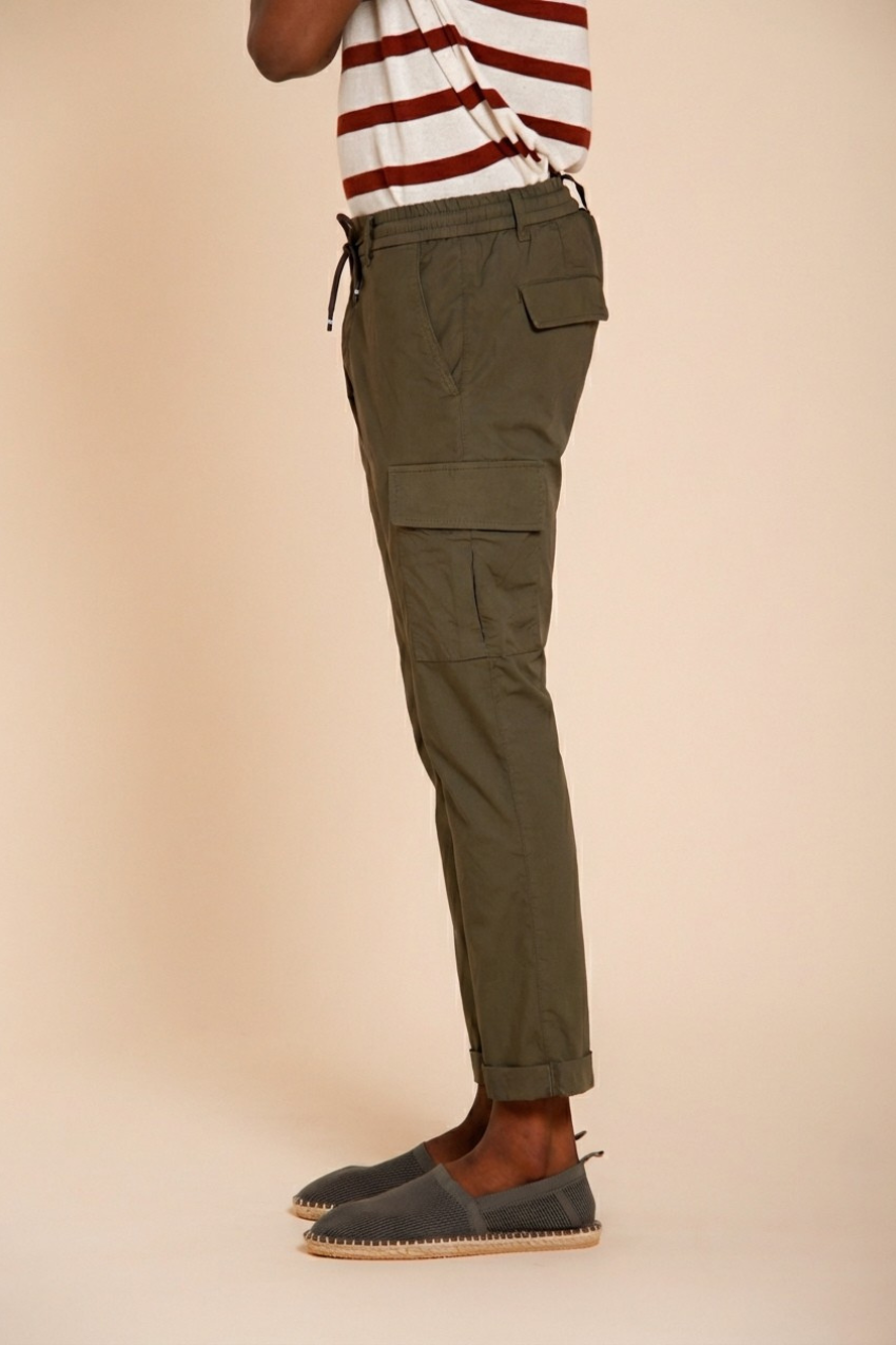 Chile Jogger men's cargo pants in lyocell and cotton parachute canvas extra slim fit