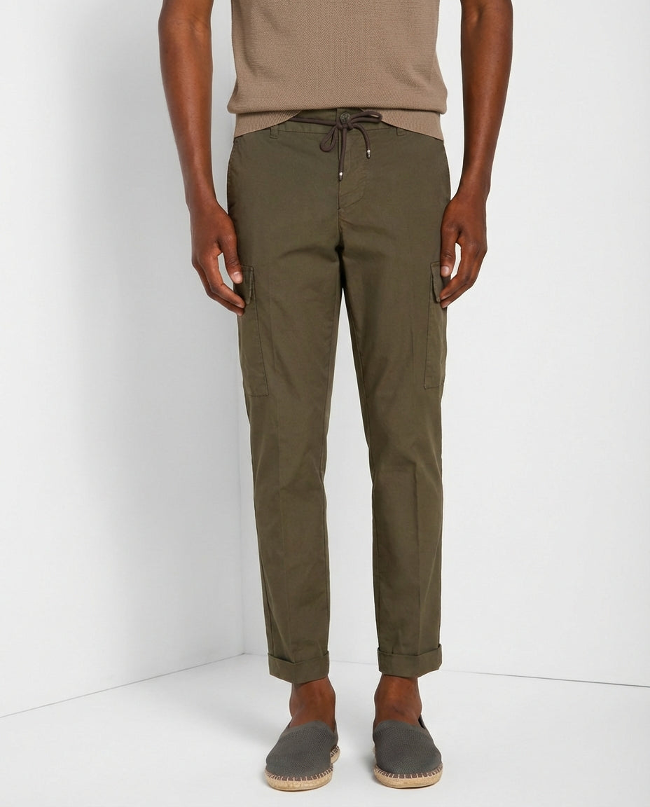 Chile Jogger pantalón cargo hombre en tela de paracaídas lyocell y algodón extra slim fit