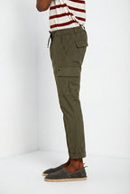 Chile Jogger men's cargo pants in lyocell and cotton parachute canvas extra slim fit