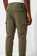 Chile Jogger men's cargo pants in lyocell and cotton parachute canvas extra slim fit