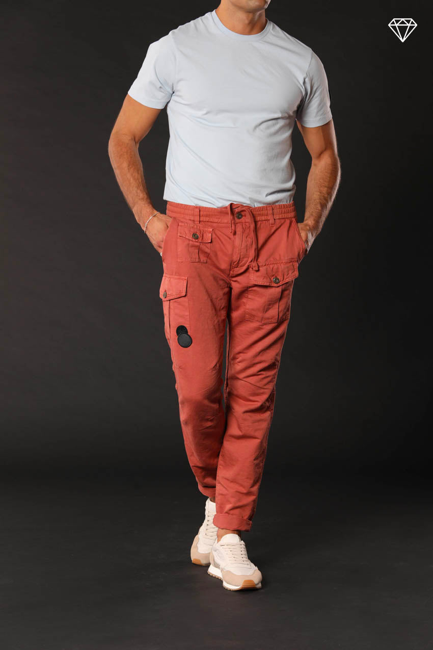 George Elax pantalón cargo hombre brocken de algodón y cáñamo logo edition carrot fit ①
