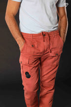 George Elax pantalón cargo hombre brocken de algodón y cáñamo logo edition carrot fit ①