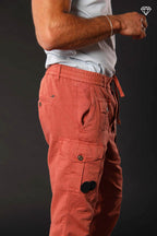 George Elax pantalón cargo hombre brocken de algodón y cáñamo logo edition carrot fit ①