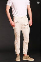 George Elax pantalón cargo hombre brocken de algodón y cáñamo logo edition carrot fit ①