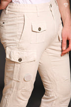 George Elax pantalón cargo hombre brocken de algodón y cáñamo logo edition carrot fit ①