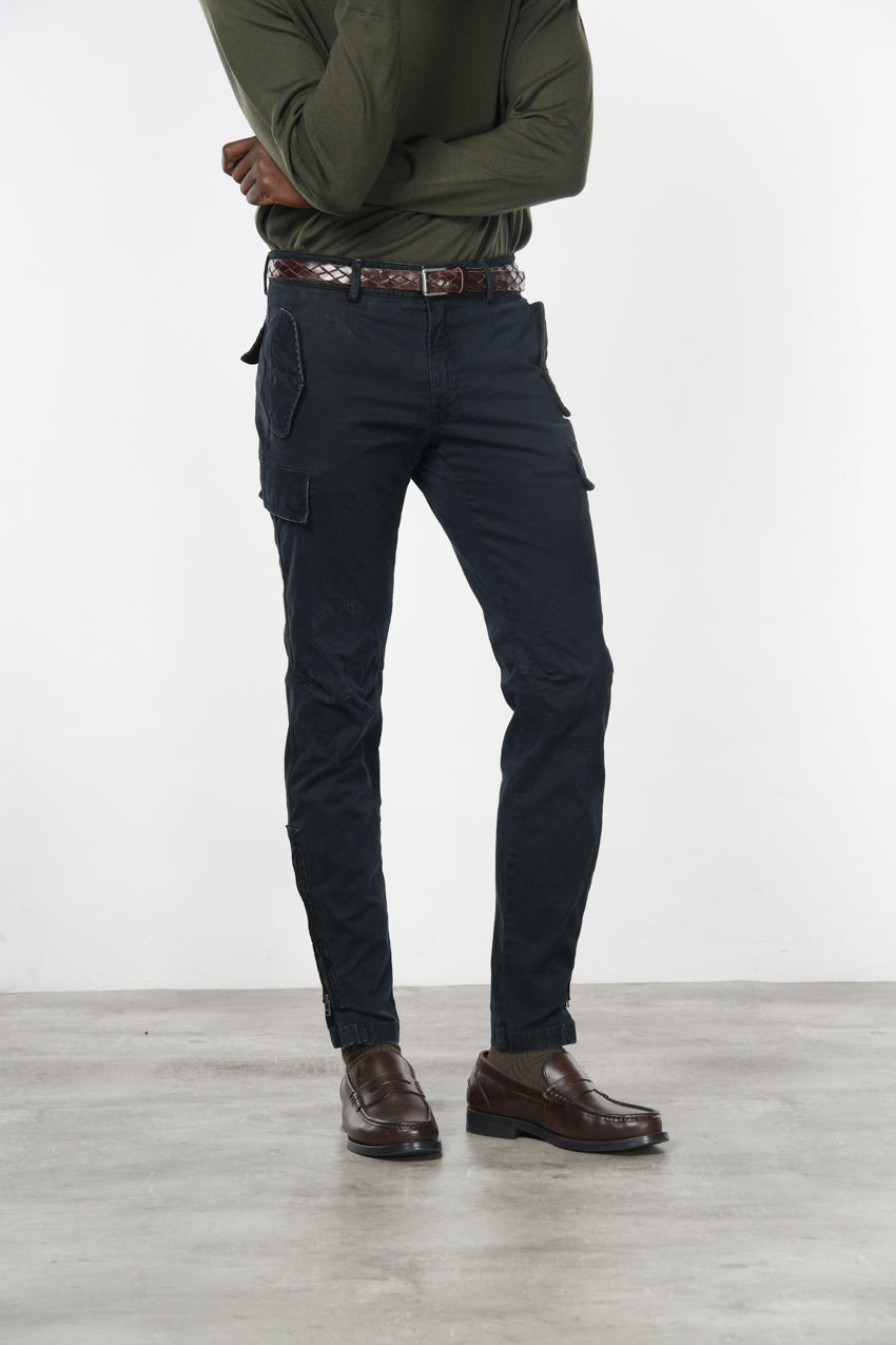 Bolivia pantalone cargo uomo in gabardina regular fit