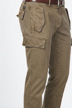 Bolivia pantalone cargo uomo in gabardina regular fit
