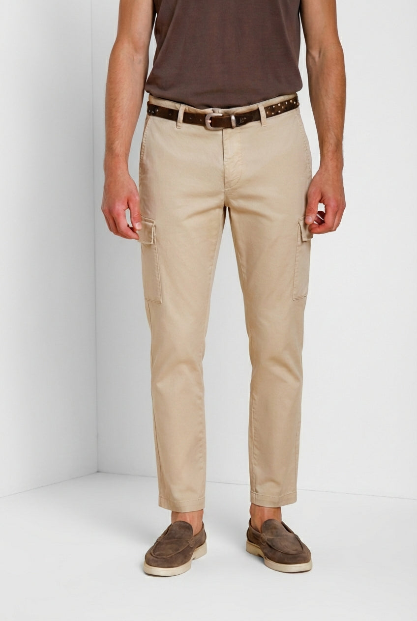 Chile pantalone cargo uomo in gabardina stretch regular fit