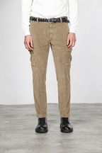 Chile pantalon cargo homme en velours à grosses côtes regular fit