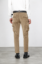 Chile pantalon cargo homme en velours à grosses côtes regular fit