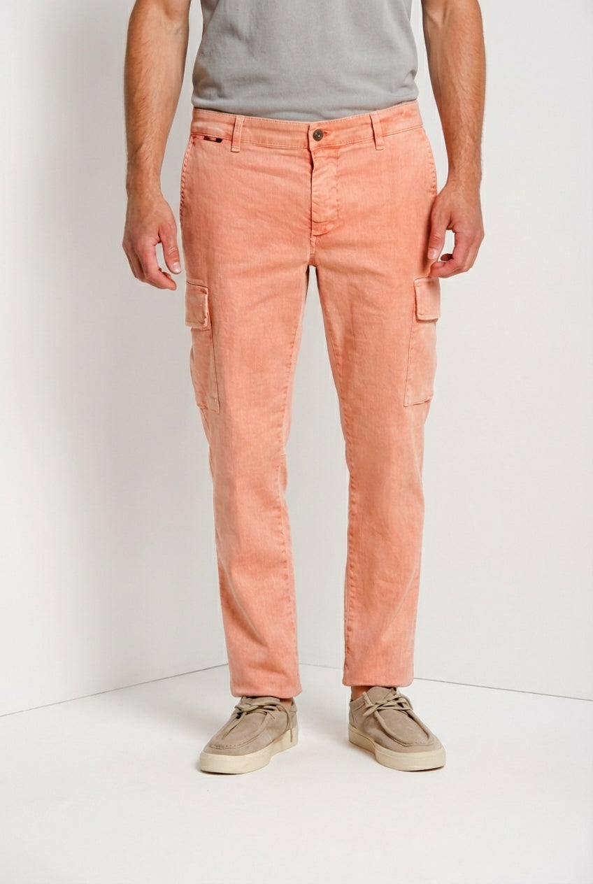 Chile delamere men's cargo pants in twill linen and cotton regular fit