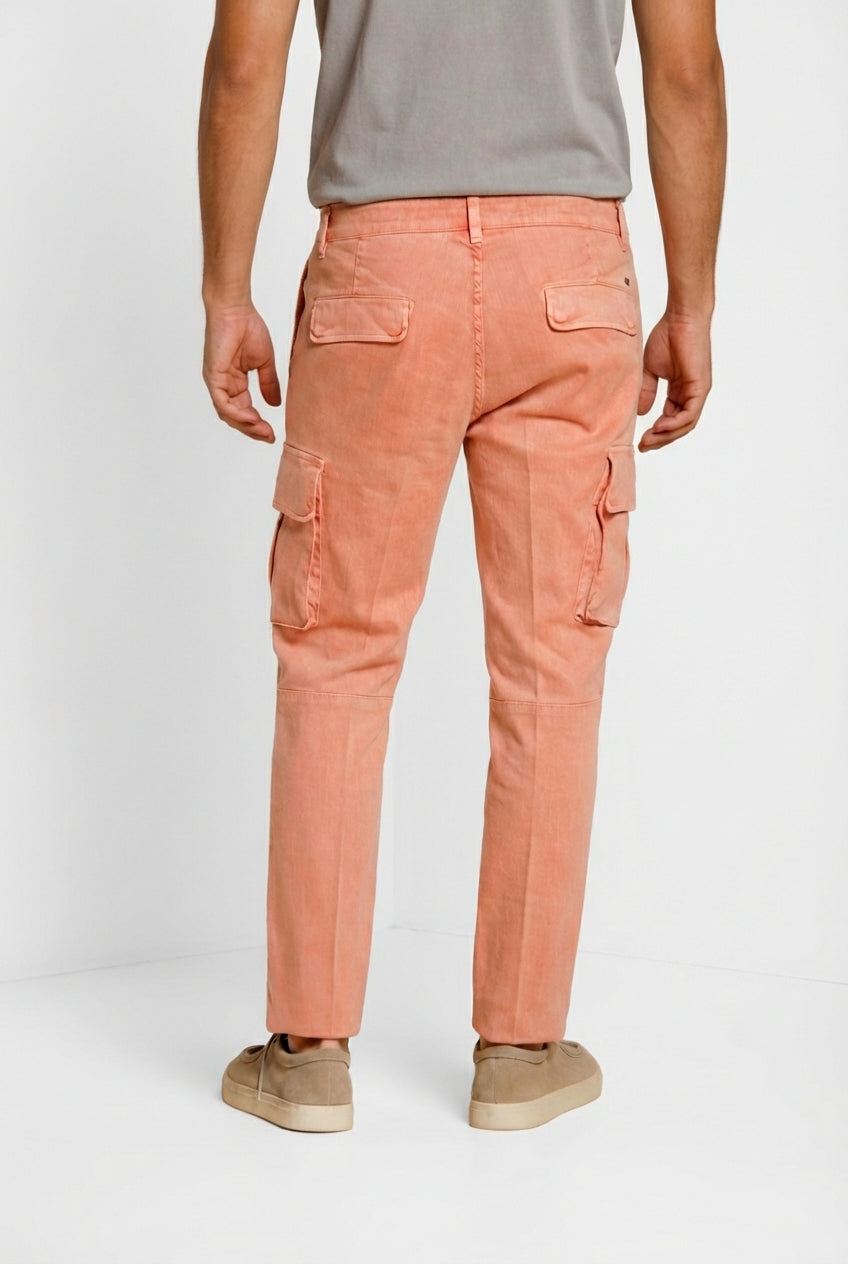 Chile delamere men's cargo pants in twill linen and cotton regular fit