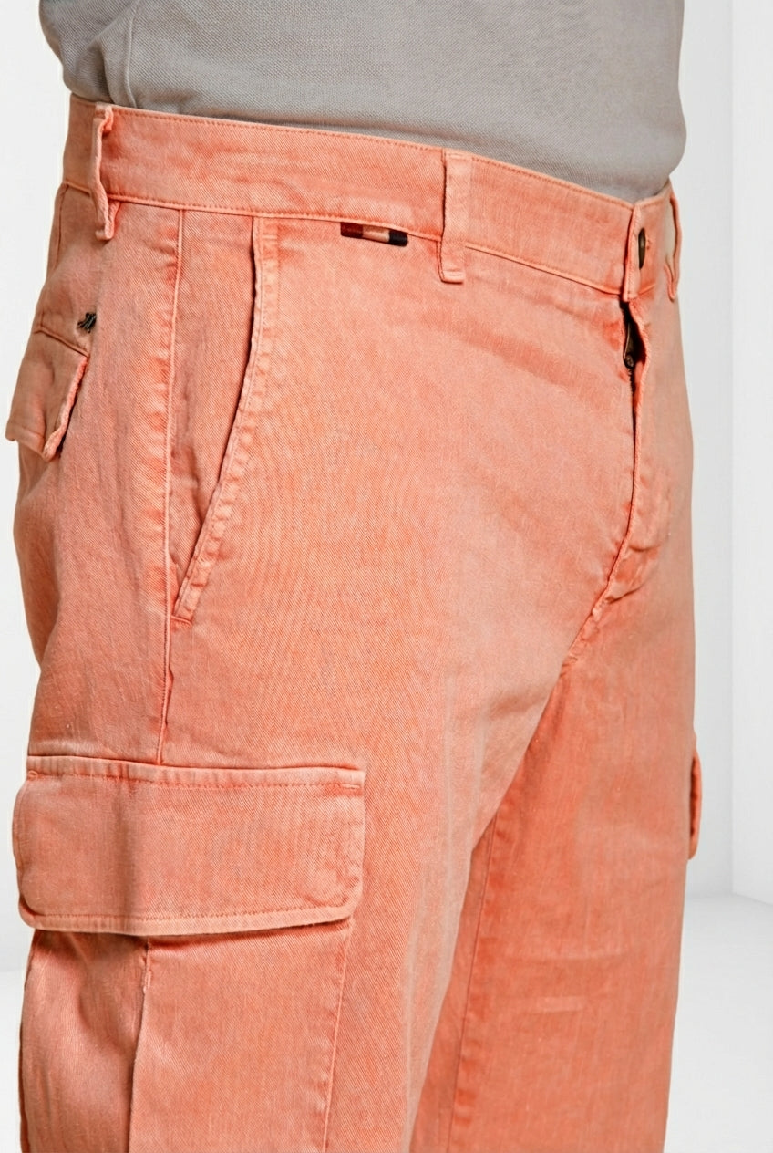 Chile delamere men's cargo pants in twill linen and cotton regular fit