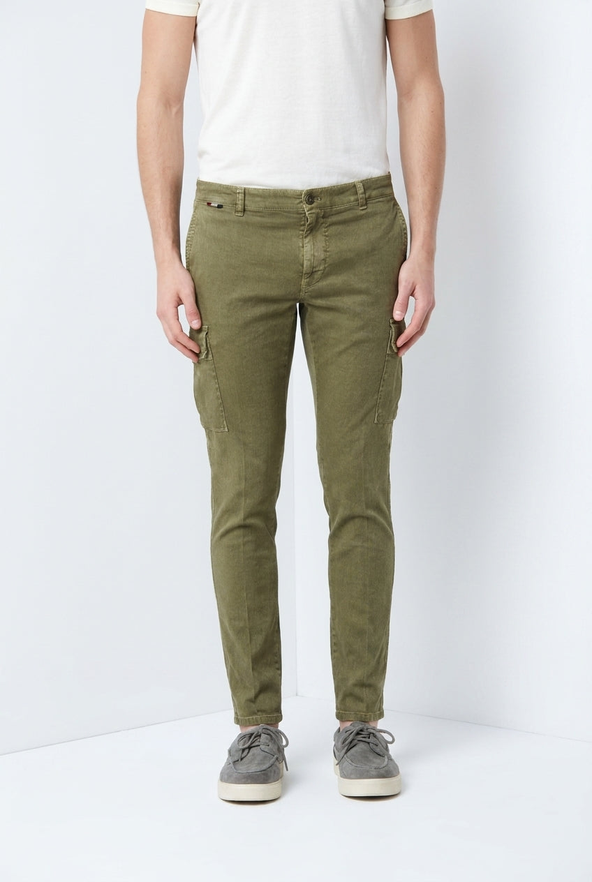 Chile delamere pantalón cargo hombre en twill lino y algodón regular fit