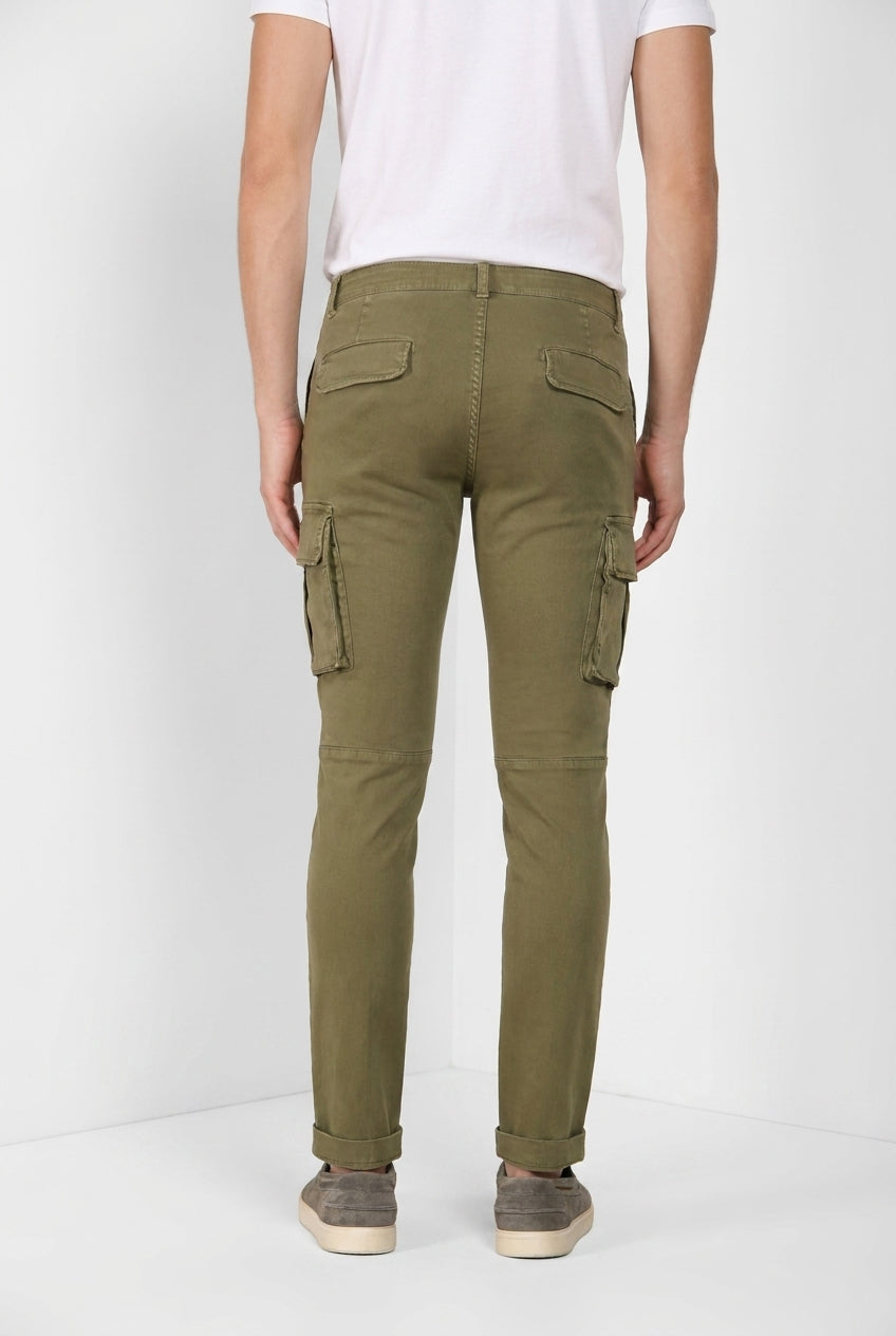 Chile delamere pantalón cargo hombre en twill lino y algodón regular fit