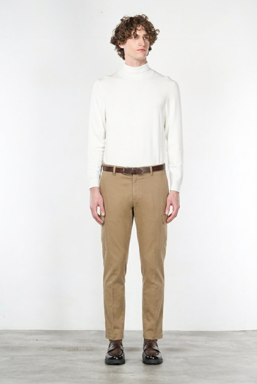  Chile pantalón cargo hombre en algodón stretch con trama diagonal, regular fit