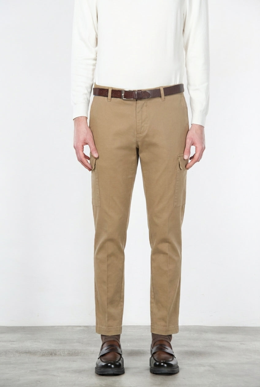  Chile pantalón cargo hombre en algodón stretch con trama diagonal, regular fit