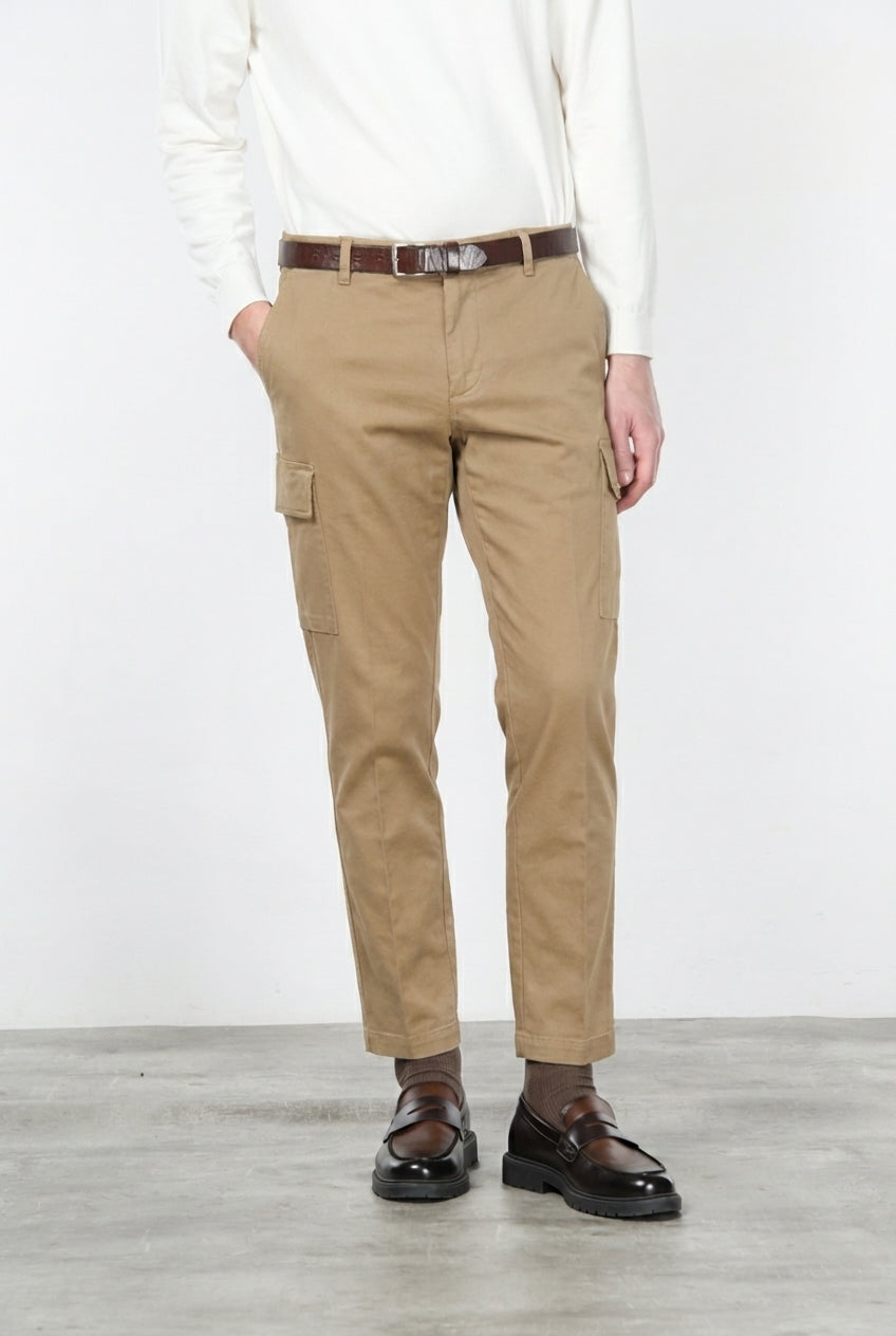  Chile pantalón cargo hombre en algodón stretch con trama diagonal, regular fit