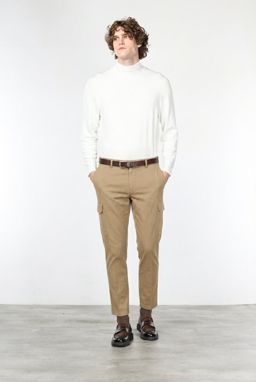  Chile pantalón cargo hombre en algodón stretch con trama diagonal, regular fit
