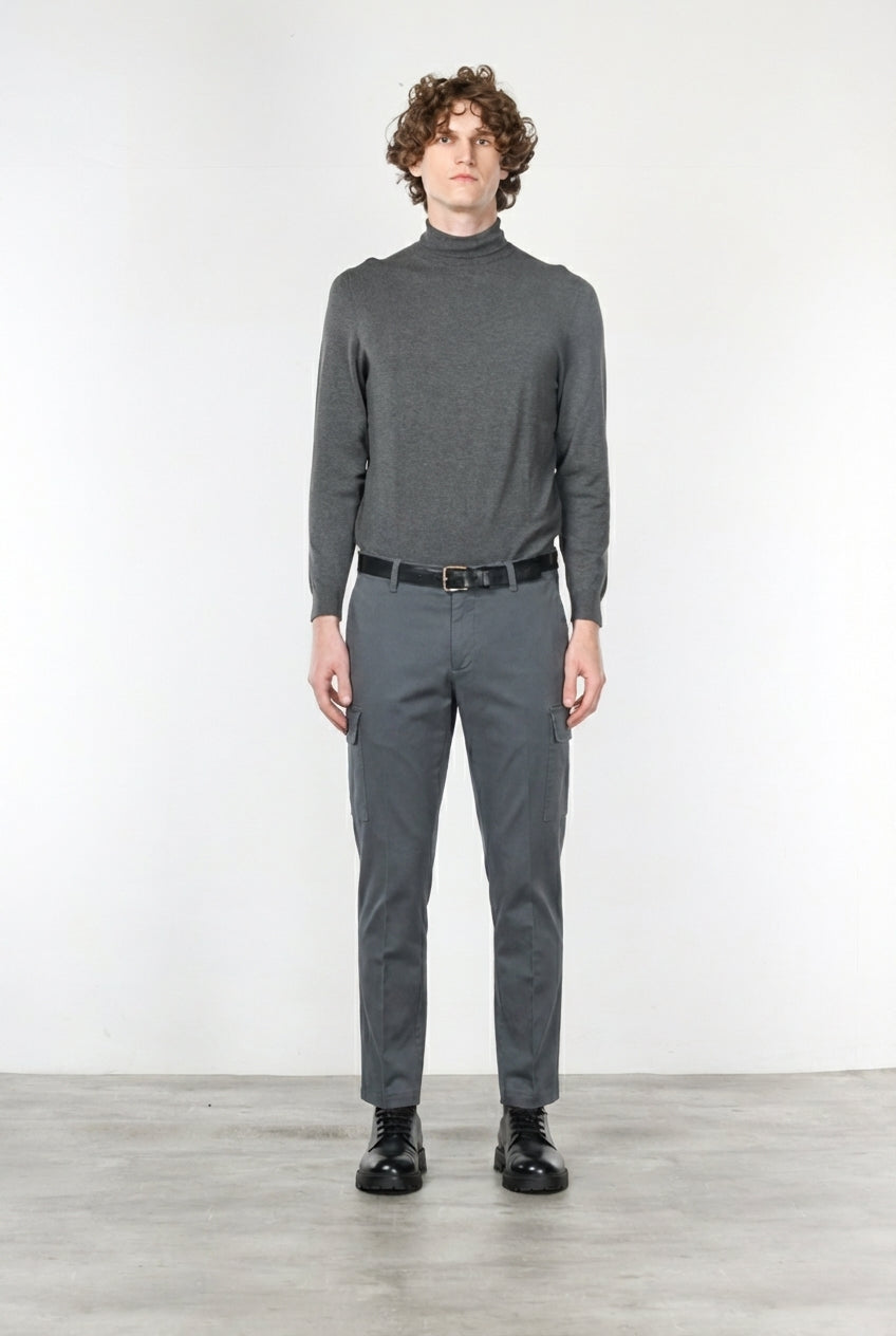 Chile pantalón cargo hombre en algodón stretch con trama diagonal, regular fit