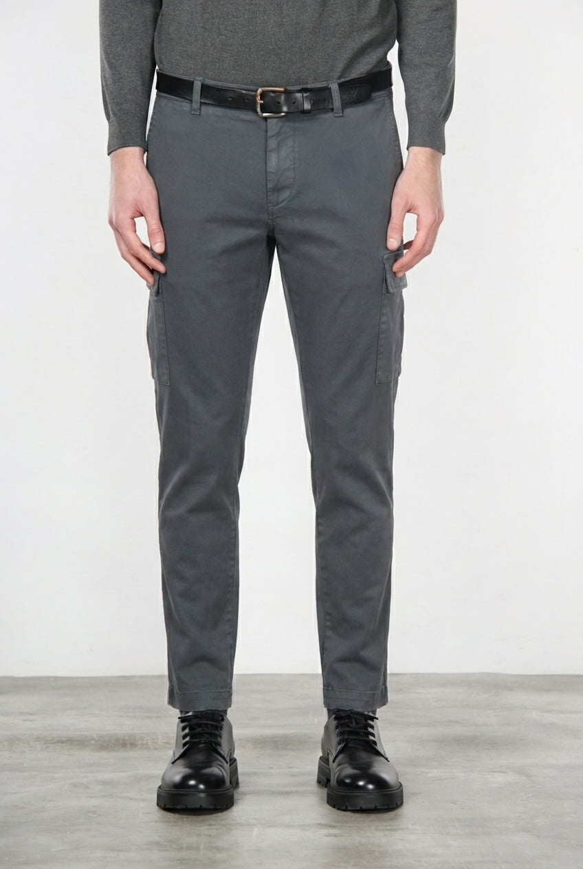 Chile pantalón cargo hombre en algodón stretch con trama diagonal, regular fit