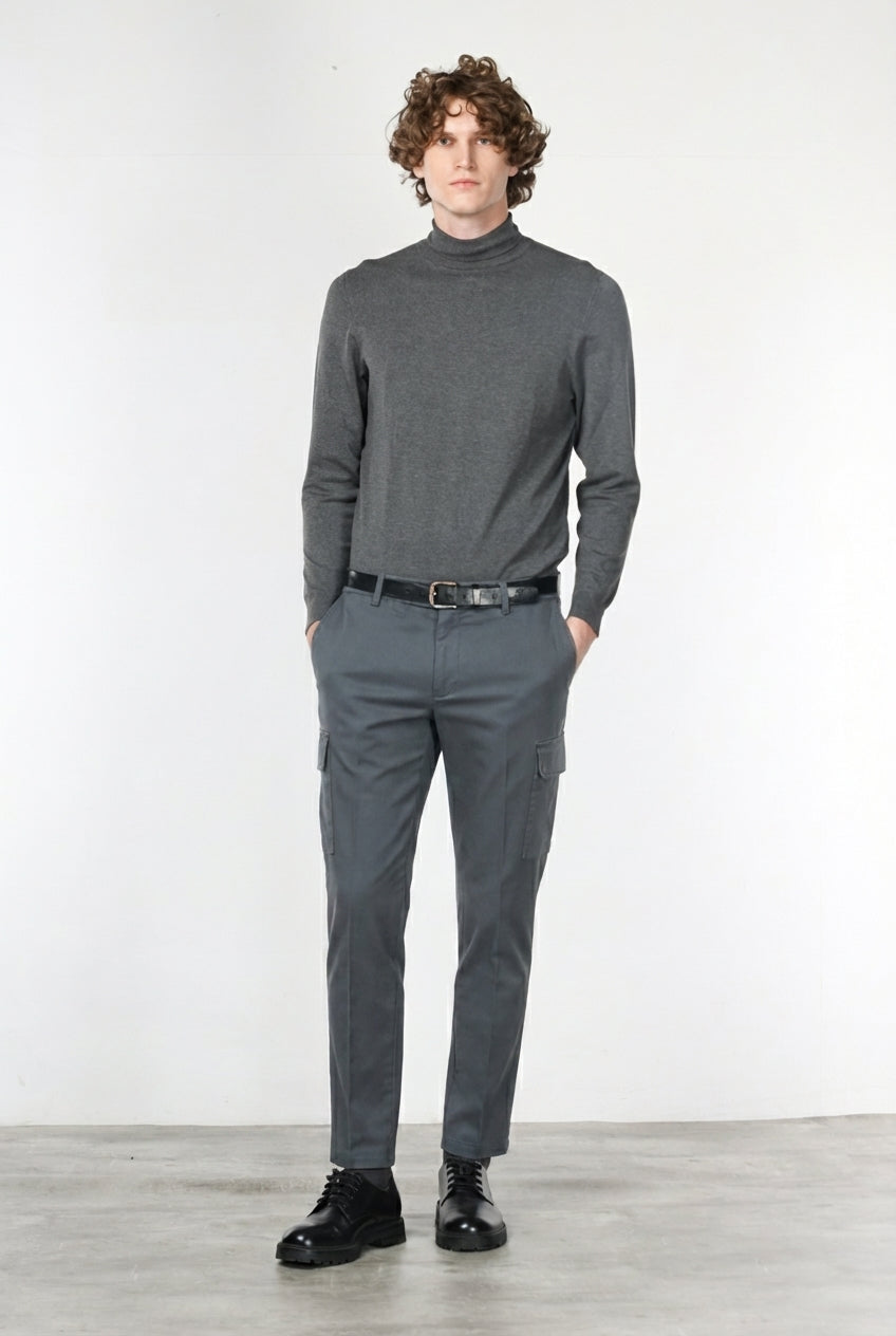 Chile pantalón cargo hombre en algodón stretch con trama diagonal, regular fit