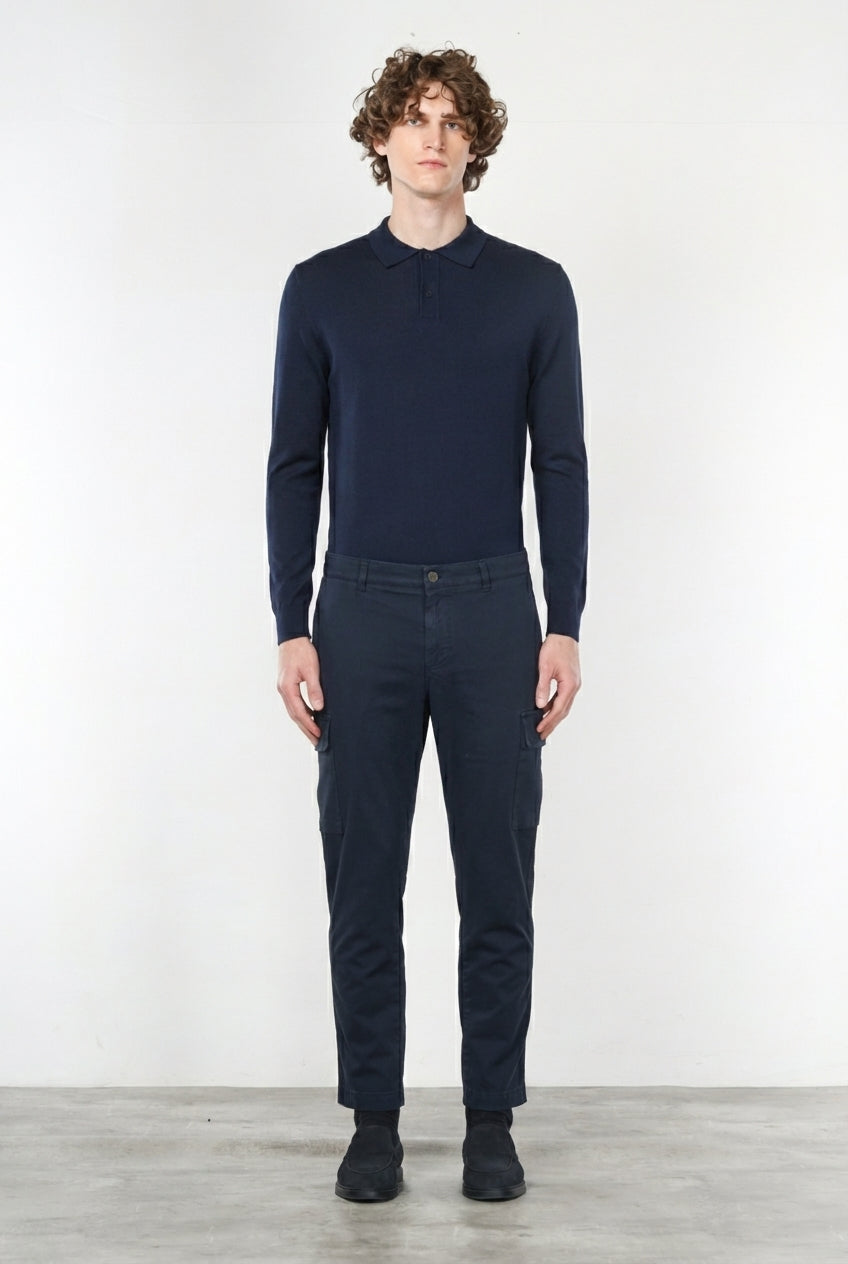 Chile pantalón cargo de hombre en algodón stretch con trama diagonal, regular fit