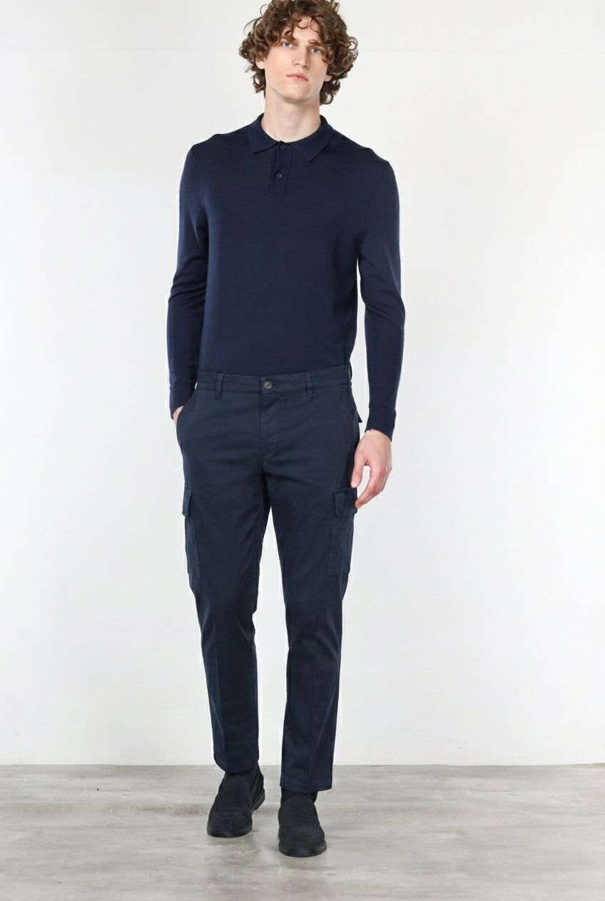 Chile pantalón cargo de hombre en algodón stretch con trama diagonal, regular fit
