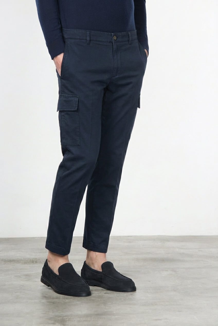 Chile pantalón cargo de hombre en algodón stretch con trama diagonal, regular fit