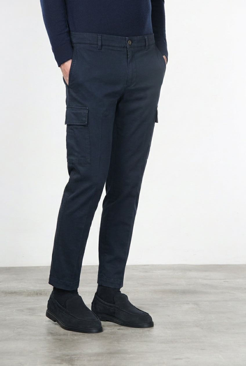 Chile pantalón cargo de hombre en algodón stretch con trama diagonal, regular fit