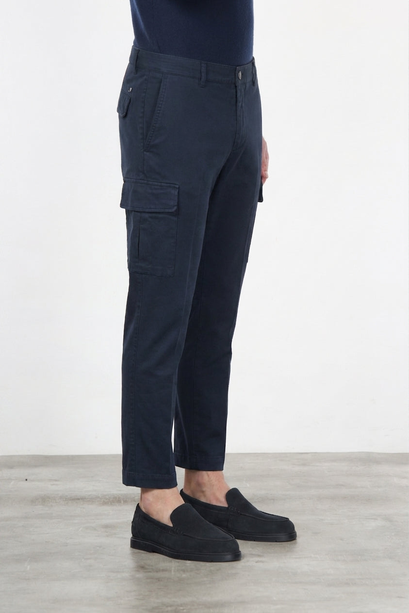 Chile pantalón cargo de hombre en algodón stretch con trama diagonal, regular fit