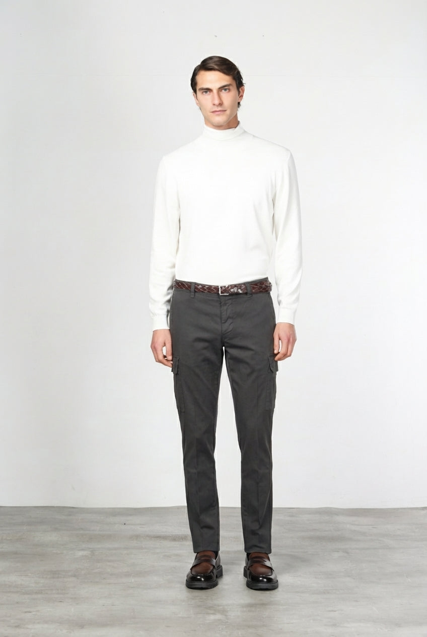 Chile pantalón cargo de hombre en algodón stretch con trama diagonal, regular fit