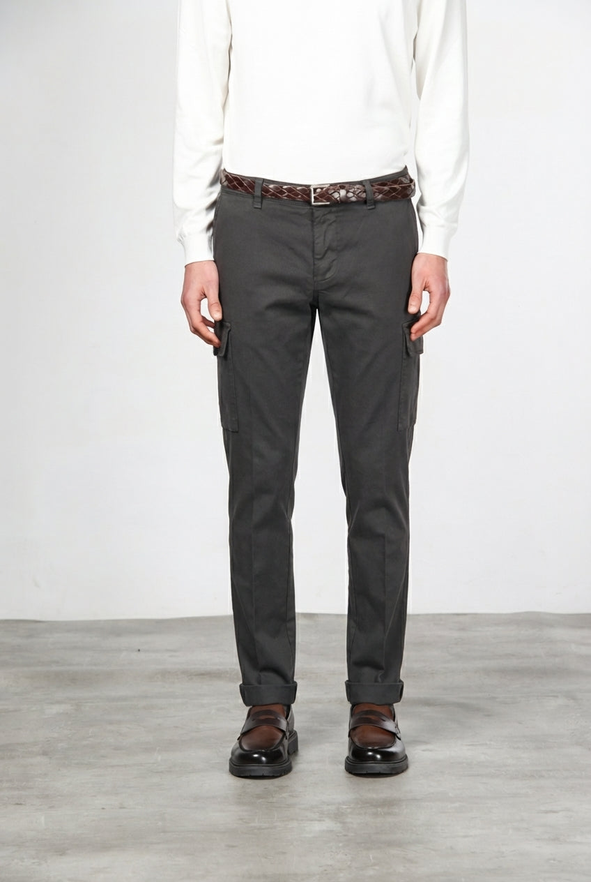 Chile pantalón cargo de hombre en algodón stretch con trama diagonal, regular fit