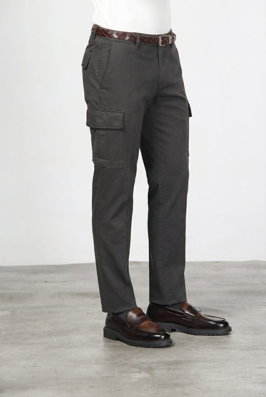 Chile pantalón cargo de hombre en algodón stretch con trama diagonal, regular fit