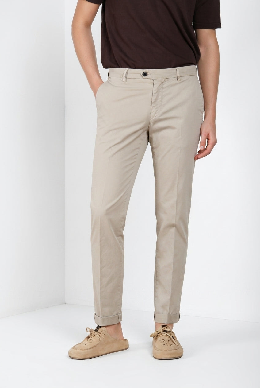 New York delamere pantalón chino hombre en sarga ligera stretch regular fit