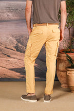 Chile  pantalone cargo uomo in twill di cotone pima leggero special washing  extra slim fit